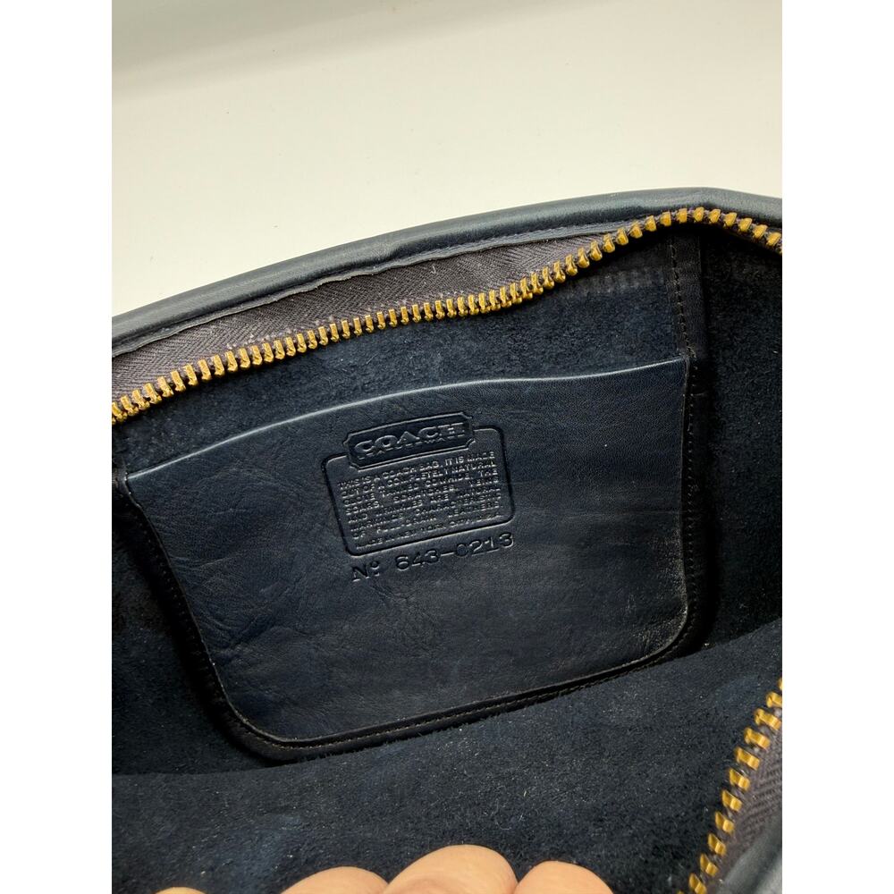 RARE NYC Vintage Coach Navy Slim Satchel Bonnie Cashin Era + Brass Tag - Picture 13 of 14
